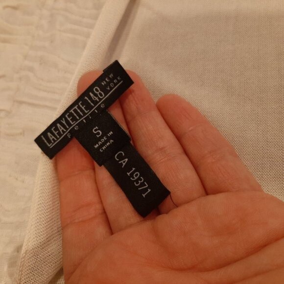 Lafayette 148 Silk Cardigan Womens Size Small Cream Open Textured Long Sleeve - Picture 10 of 11